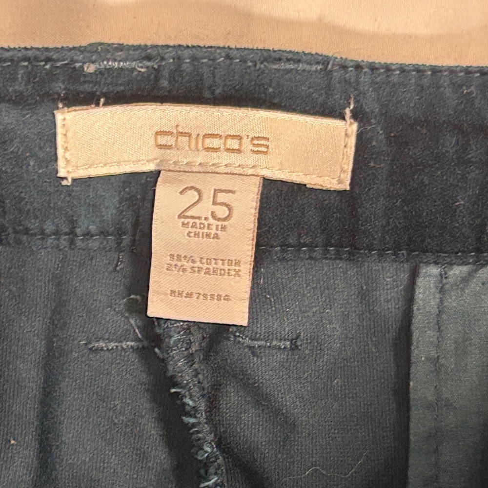 Chico's Navy Corduroy Trousers - Picture 2 of 5